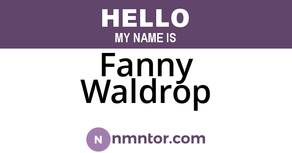 Fanny Waldrop