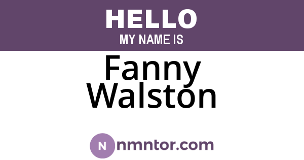 Fanny Walston