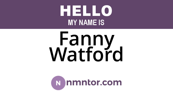 Fanny Watford