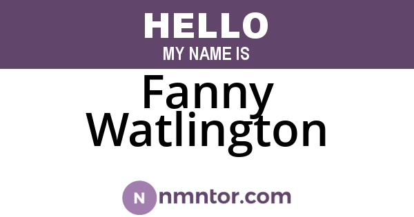 Fanny Watlington