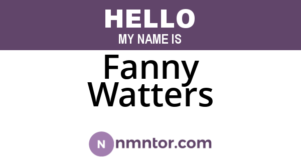 Fanny Watters