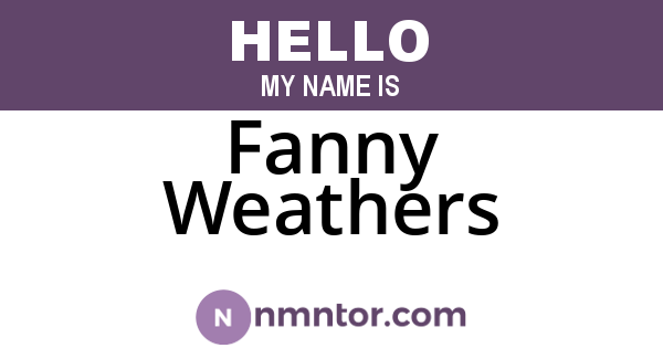 Fanny Weathers
