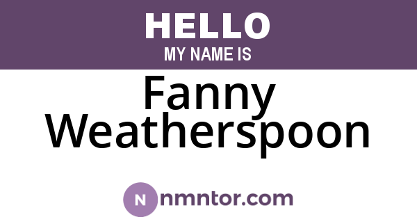 Fanny Weatherspoon
