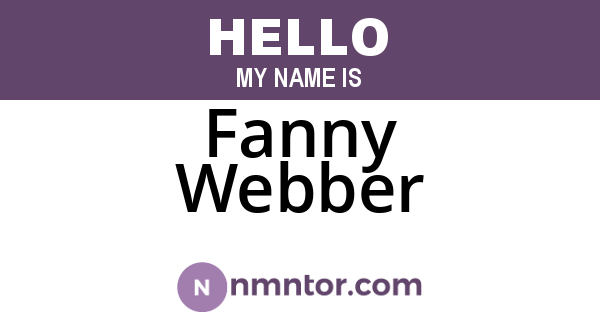 Fanny Webber