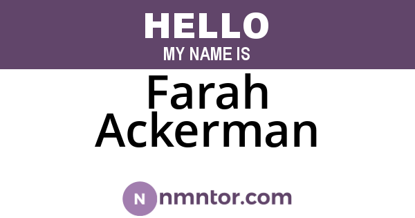 Farah Ackerman
