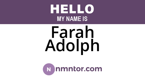 Farah Adolph