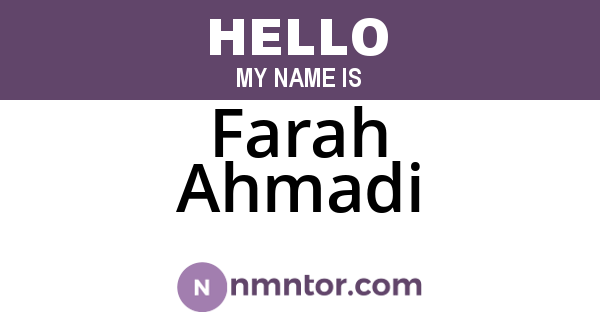 Farah Ahmadi