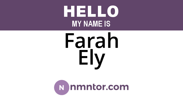 Farah Ely