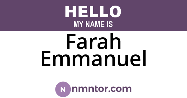Farah Emmanuel