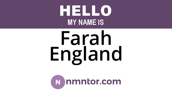 Farah England