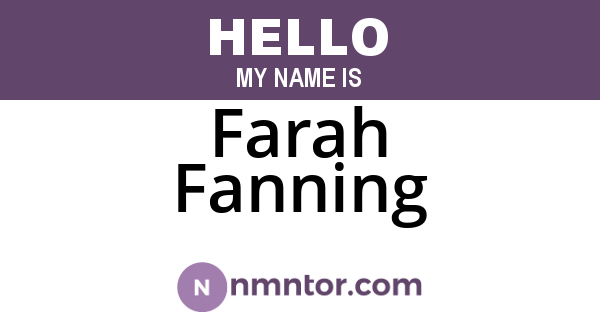 Farah Fanning
