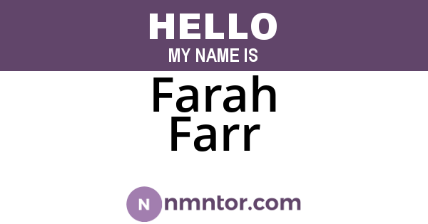 Farah Farr