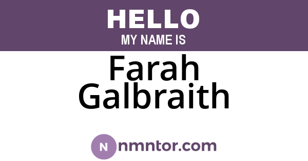 Farah Galbraith
