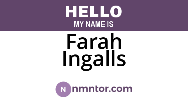 Farah Ingalls