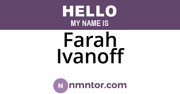 Farah Ivanoff