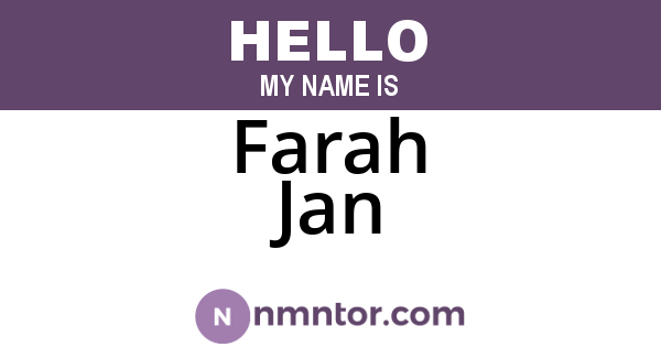 Farah Jan