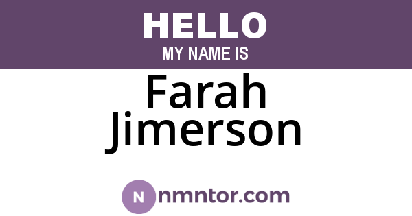 Farah Jimerson