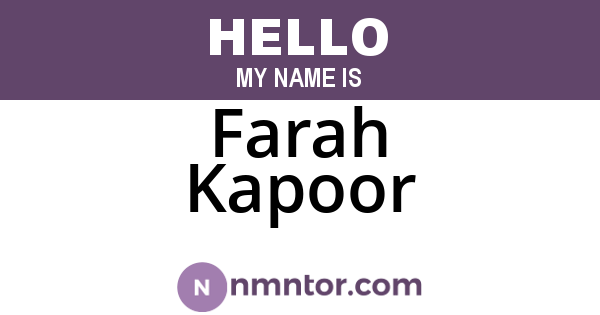 Farah Kapoor