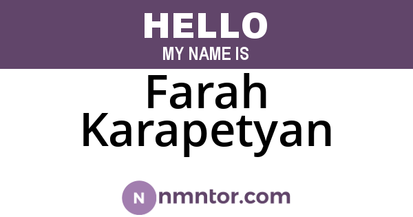 Farah Karapetyan