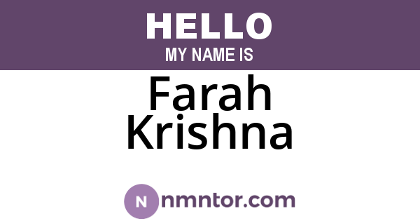 Farah Krishna