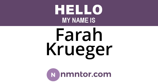 Farah Krueger