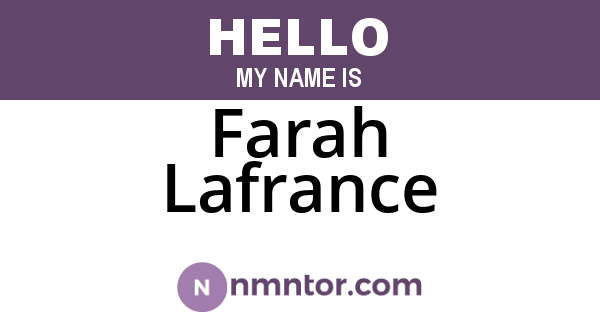 Farah Lafrance