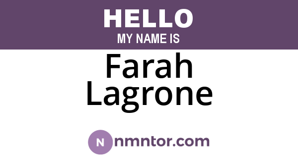 Farah Lagrone
