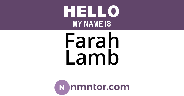 Farah Lamb