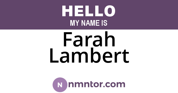 Farah Lambert