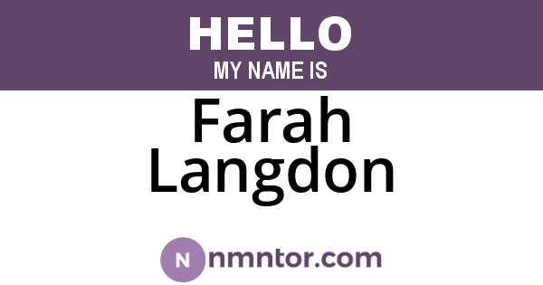 Farah Langdon