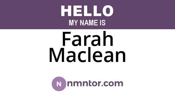 Farah Maclean