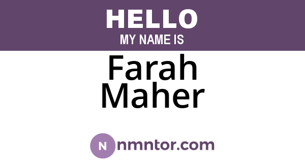 Farah Maher