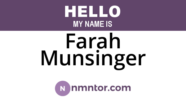Farah Munsinger