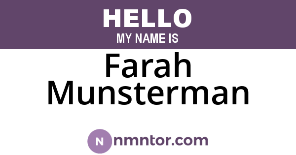 Farah Munsterman