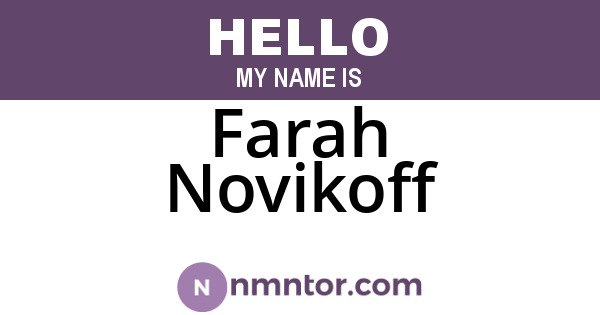 Farah Novikoff