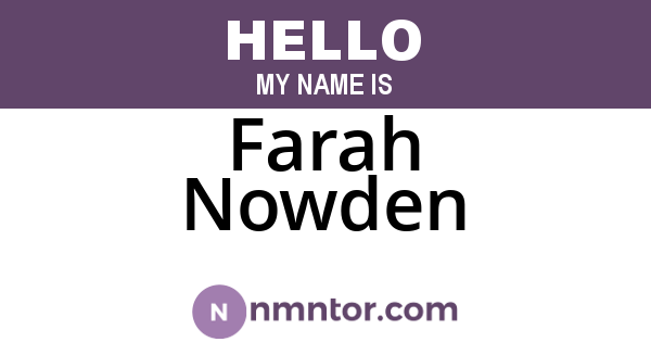 Farah Nowden