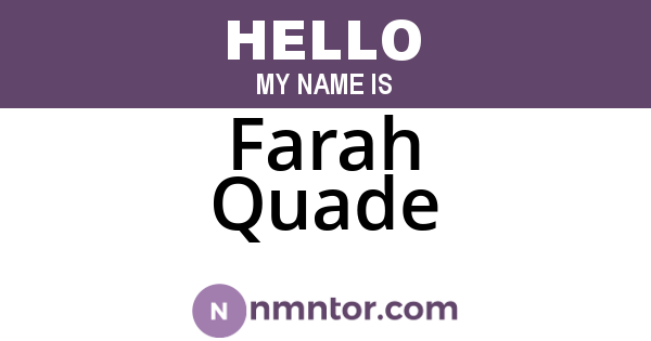 Farah Quade