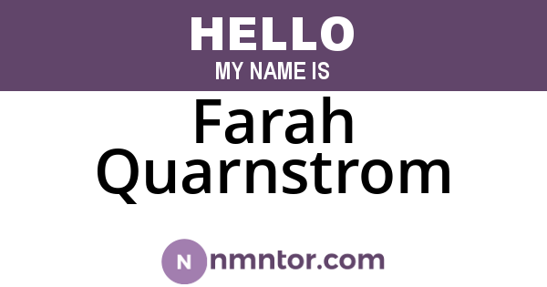 Farah Quarnstrom