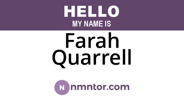 Farah Quarrell