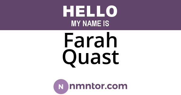 Farah Quast