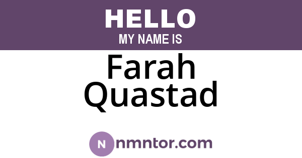 Farah Quastad