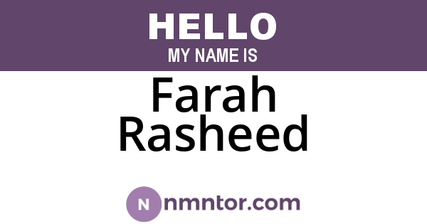 Farah Rasheed