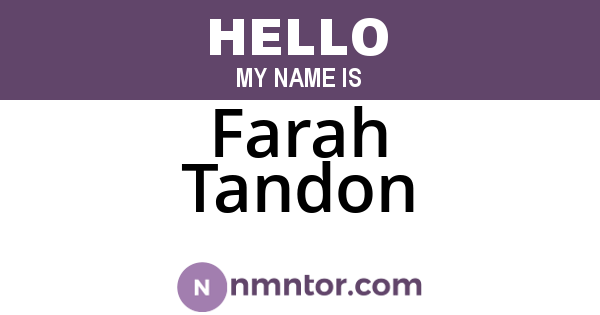 Farah Tandon