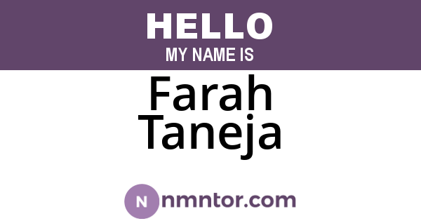 Farah Taneja