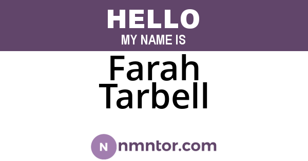 Farah Tarbell