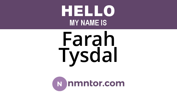 Farah Tysdal