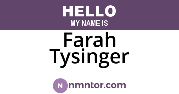 Farah Tysinger