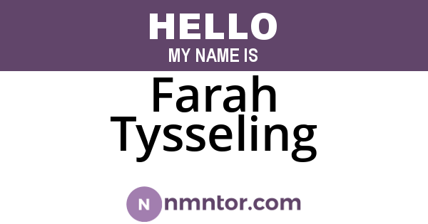 Farah Tysseling
