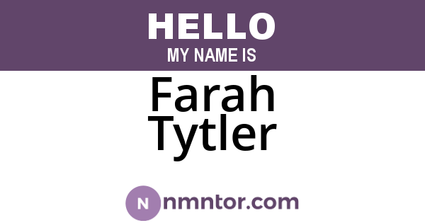 Farah Tytler