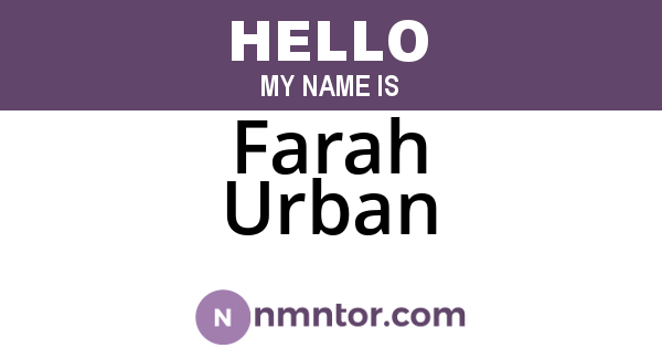 Farah Urban
